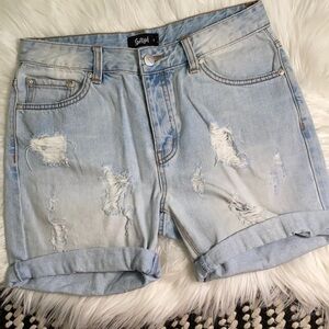 Sportgirl Australian brand light denim distressed mom shorts